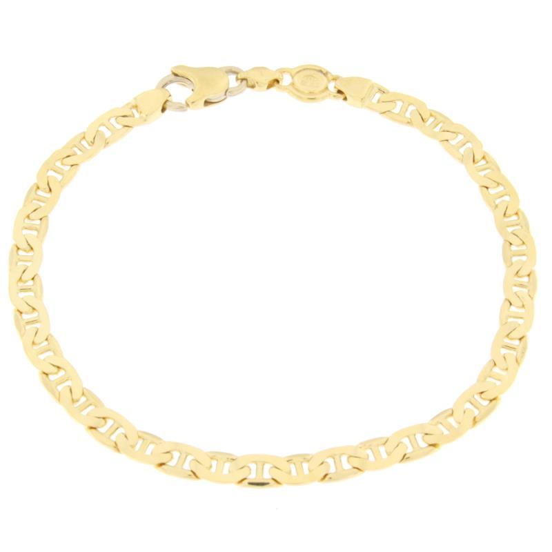 BRACCIALE MAGLIA TRAVERSINO PIENO LUNGH CM 20 LARGH CM 0.50  ORO GIALLO 750/1000 GR 11.40