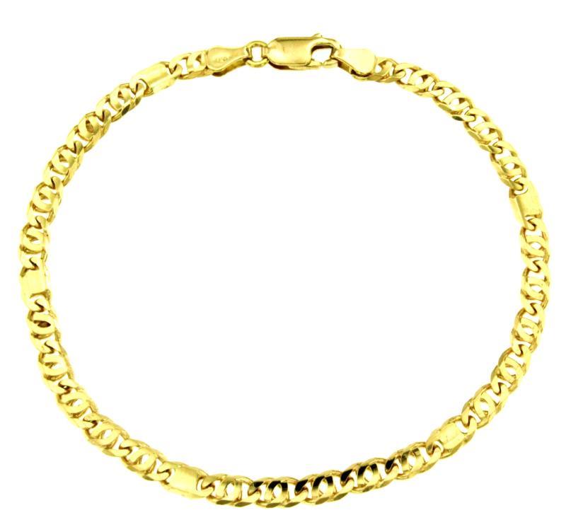 BRACCIALE MAGLIA OCCHIO DI PERNICE LUNGH CM 21 LARGH CM 0.40 ORO GIALLO 750/1000 GR 10.10