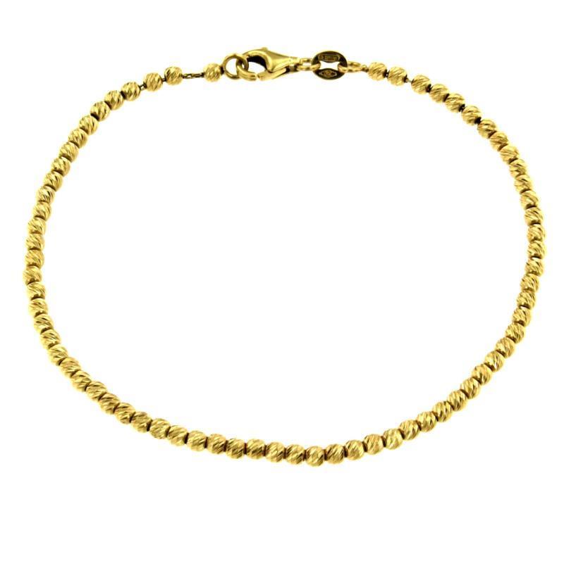 BRACCIALE MAGLIA ROLÒ CON SFERE PASSANTI LUNGH CM 19.5  LARGH CM 0.30 ORO GIALLO 750/1000 GR 4.90